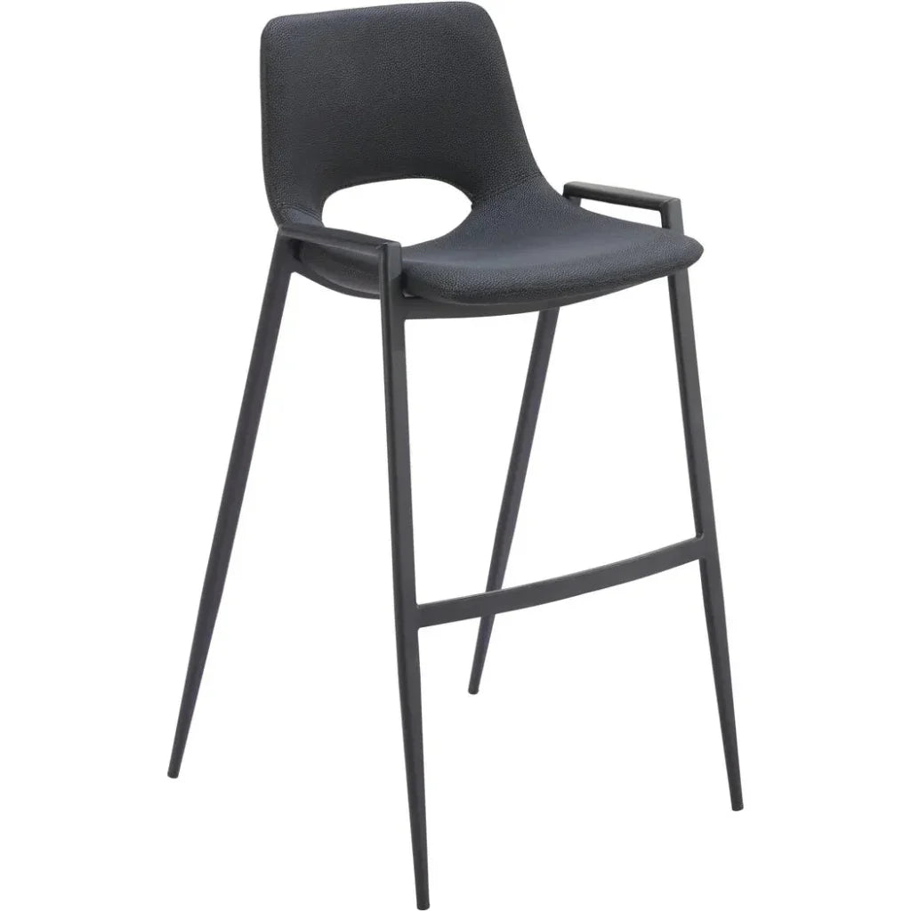 Desi Mid-Century Leather Barstool (Set of 2)