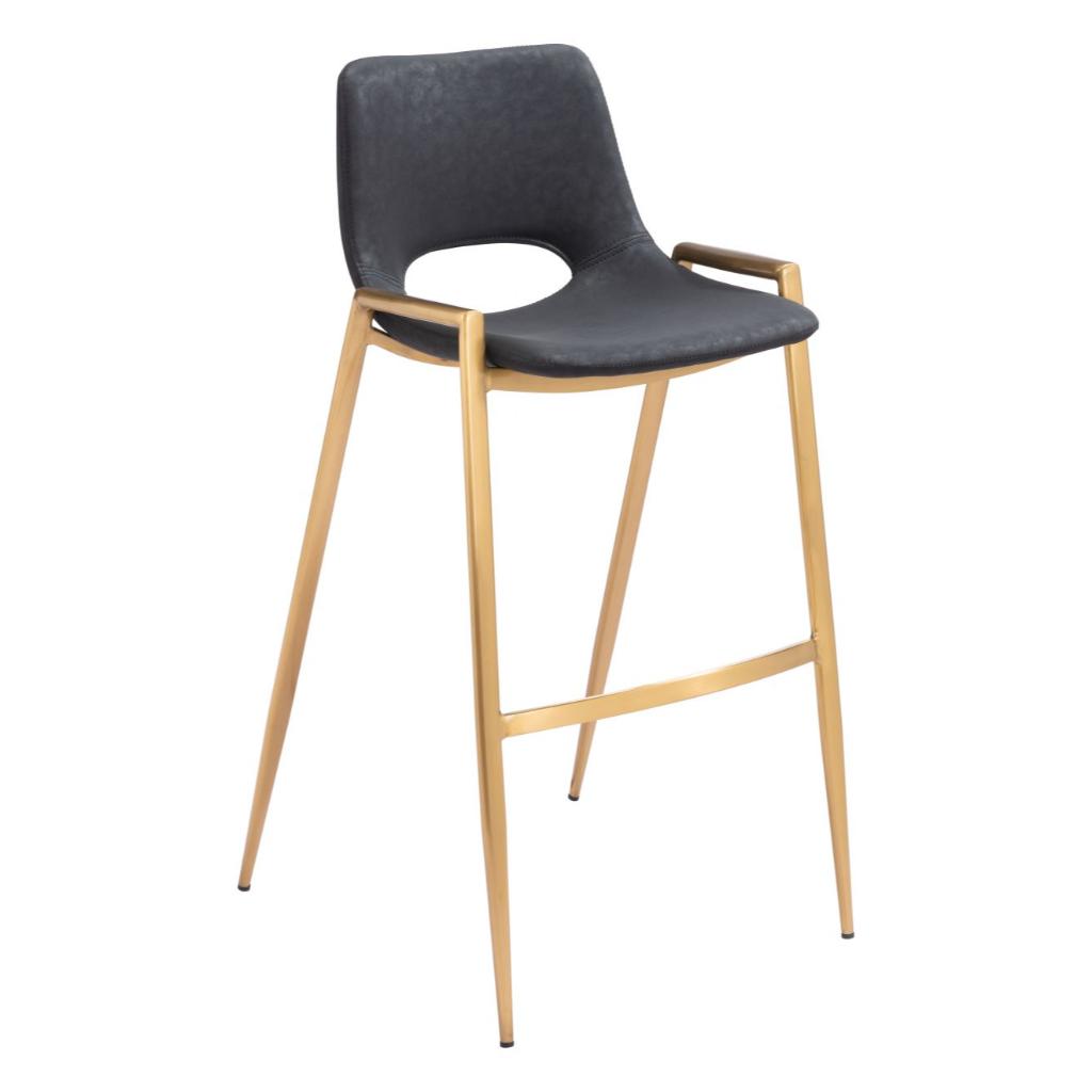 Desi Mid-Century Leather Barstool (Set of 2)