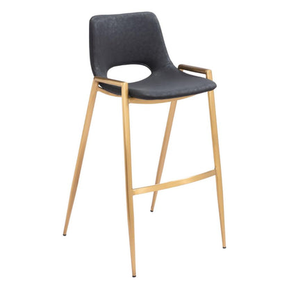 Desi Mid-Century Leather Barstool (Set of 2)