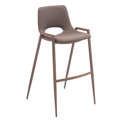 Desi Mid-Century Leather Barstool (Set of 2)