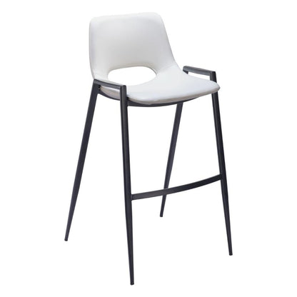 Desi Mid-Century Leather Barstool (Set of 2)