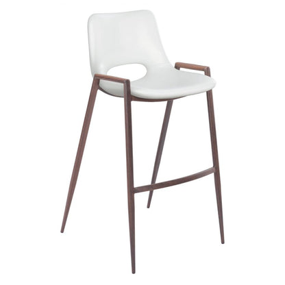 Desi Mid-Century Leather Barstool (Set of 2)