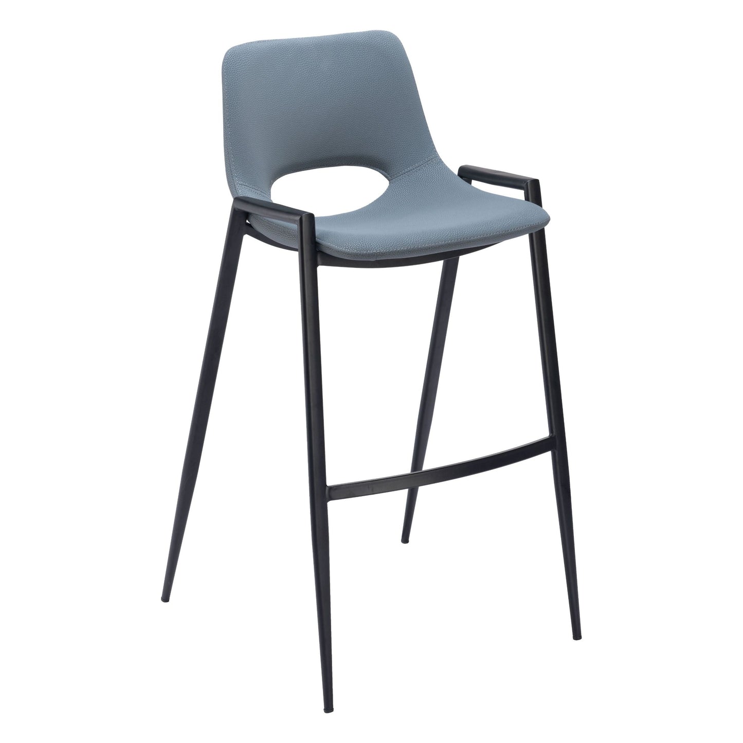 Desi Mid-Century Leather Barstool (Set of 2)