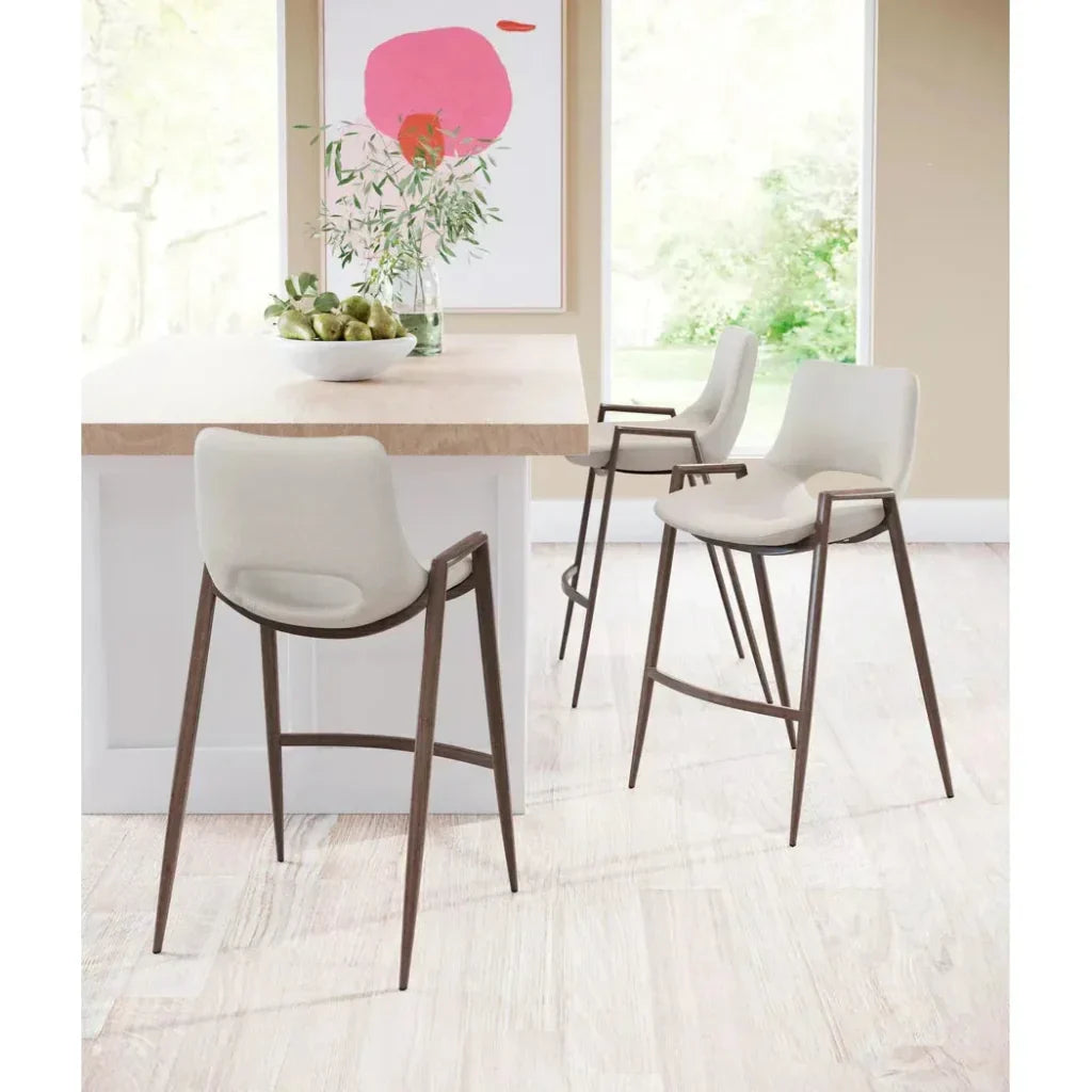 Desi Leather Counter Chair (Set of 2)