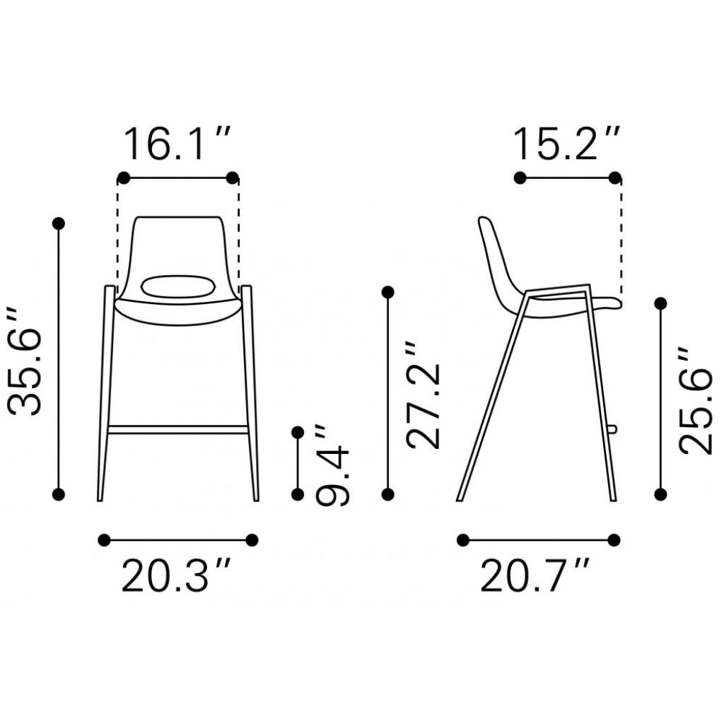Desi Leather Counter Chair (Set of 2)