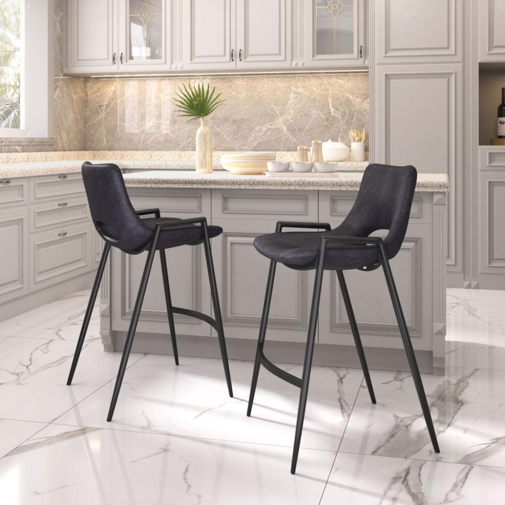 Desi Leather Counter Chair (Set of 2)