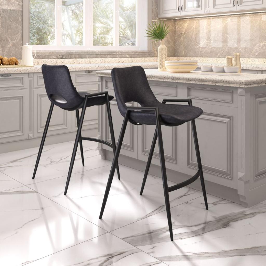 Desi Leather Counter Chair (Set of 2)