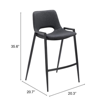 Desi Leather Counter Chair (Set of 2)