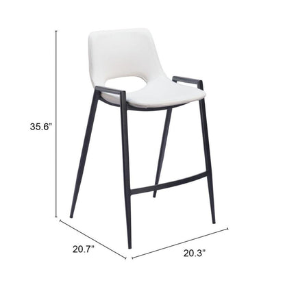 Desi Leather Counter Chair (Set of 2)