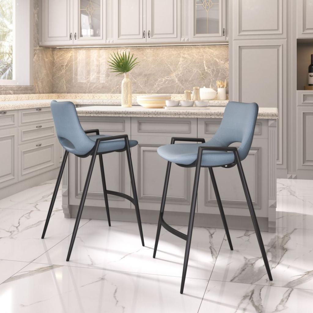 Desi Leather Counter Chair (Set of 2)