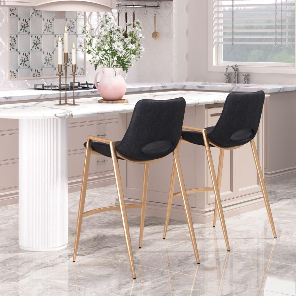 Desi Leather Counter Chair (Set of 2)