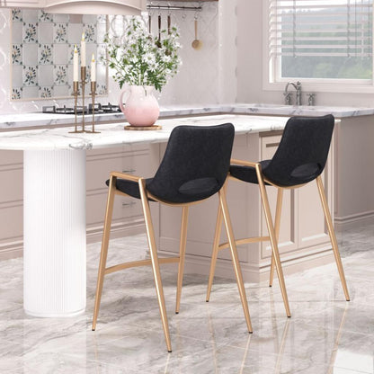 Desi Leather Counter Chair (Set of 2)