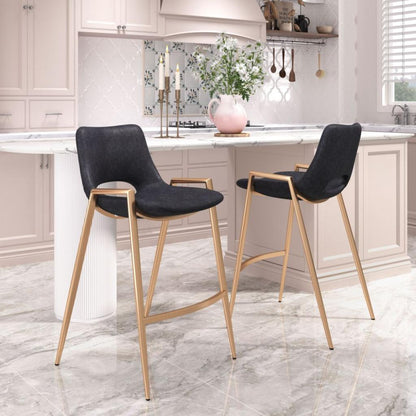 Desi Leather Counter Chair (Set of 2)