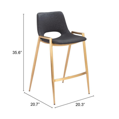 Desi Leather Counter Chair (Set of 2)