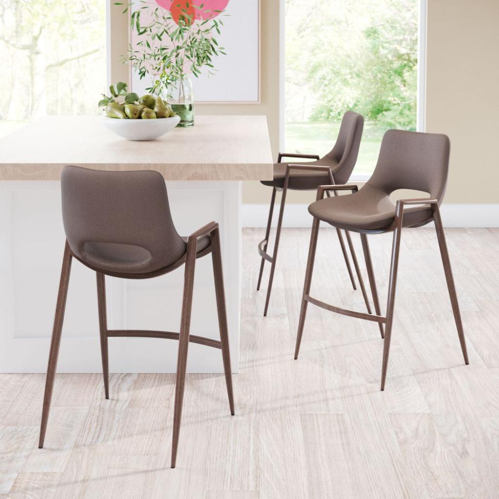 Desi Leather Counter Chair (Set of 2)