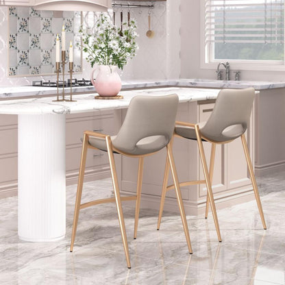 Desi Leather Counter Chair (Set of 2)