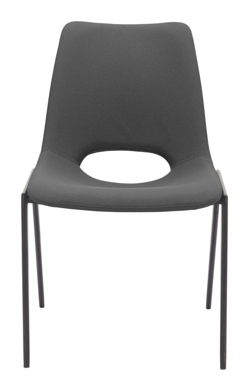 Desi Faux Leather Armless Dining Chair 2PC