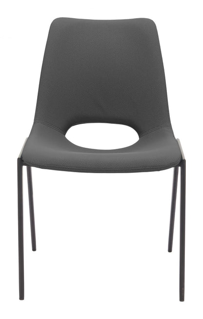Desi Faux Leather Armless Dining Chair 2PC