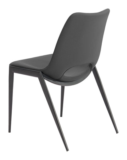 Desi Faux Leather Armless Dining Chair 2PC