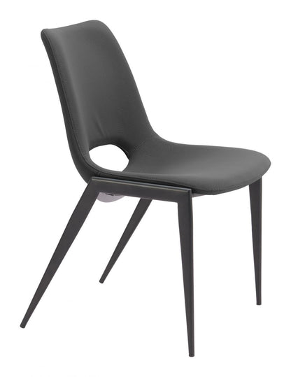 Desi Faux Leather Armless Dining Chair 2PC