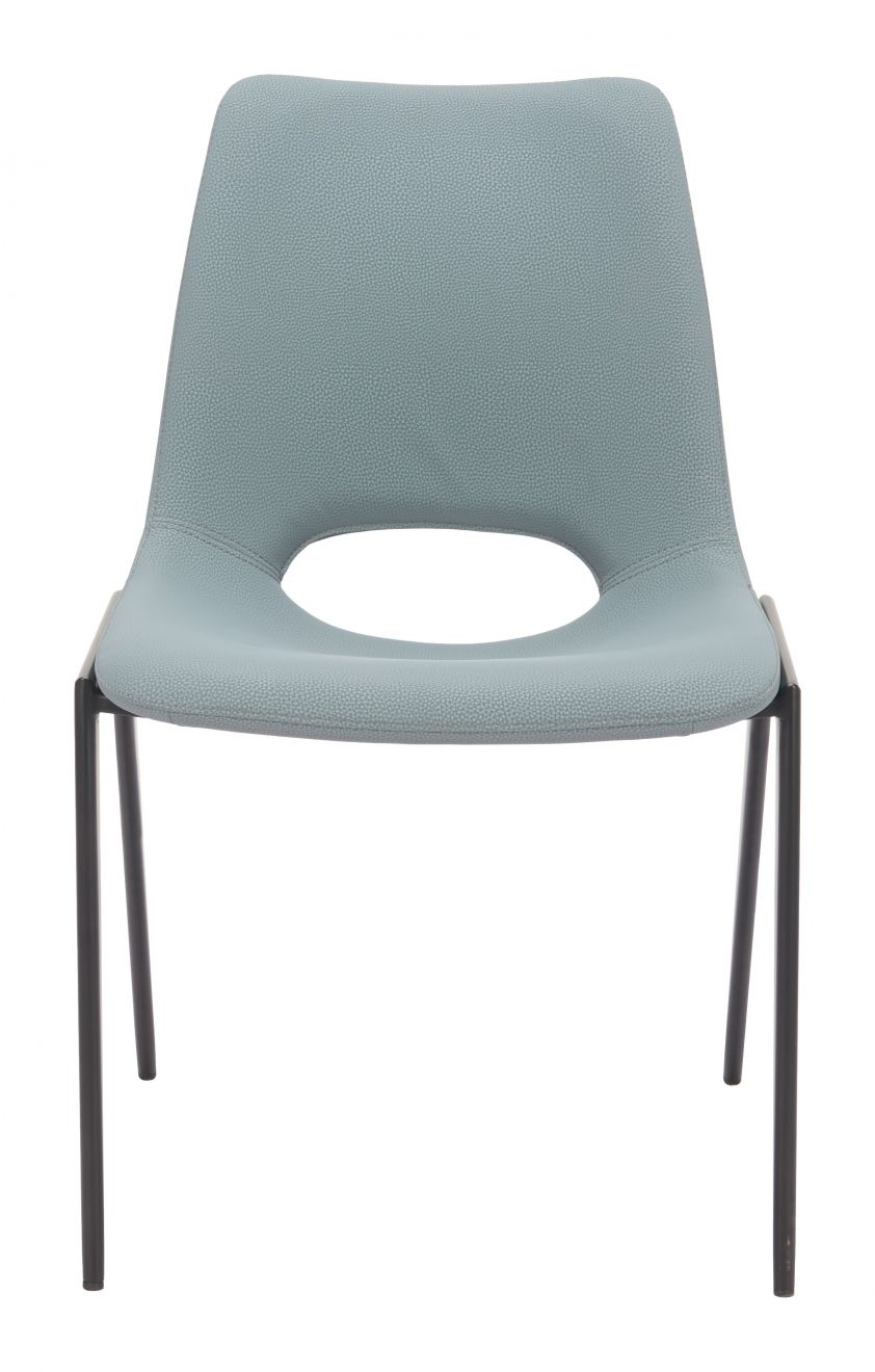 Desi Faux Leather Armless Dining Chair 2PC