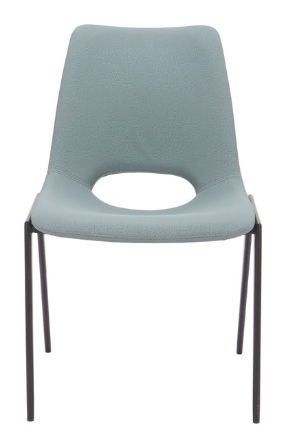 Desi Faux Leather Armless Dining Chair 2PC