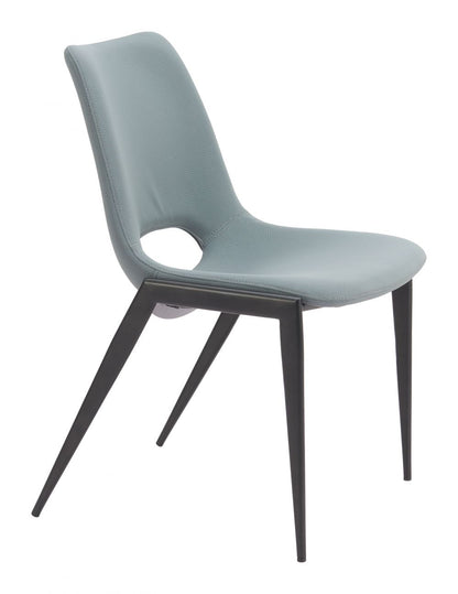 Desi Faux Leather Armless Dining Chair 2PC