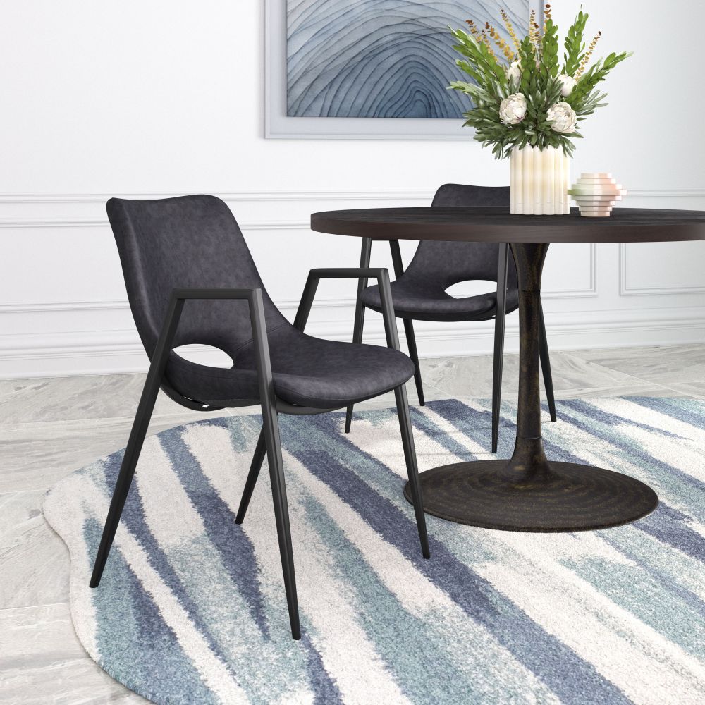 Desi Faux Leather Dining Chair 2PC