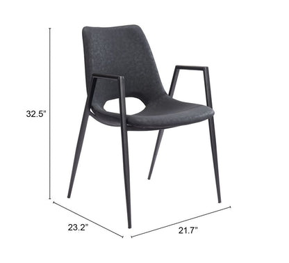 Desi Faux Leather Dining Chair 2PC