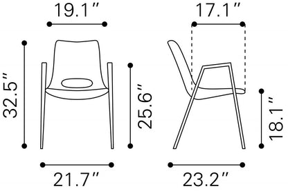 Desi Faux Leather Dining Chair 2PC