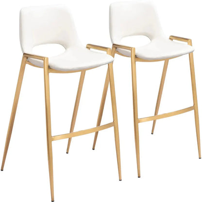 Desi White Faux Leather Barstool (Set of 2)