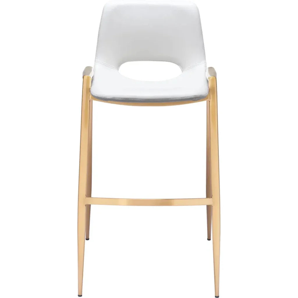 Desi White Faux Leather Barstool (Set of 2)