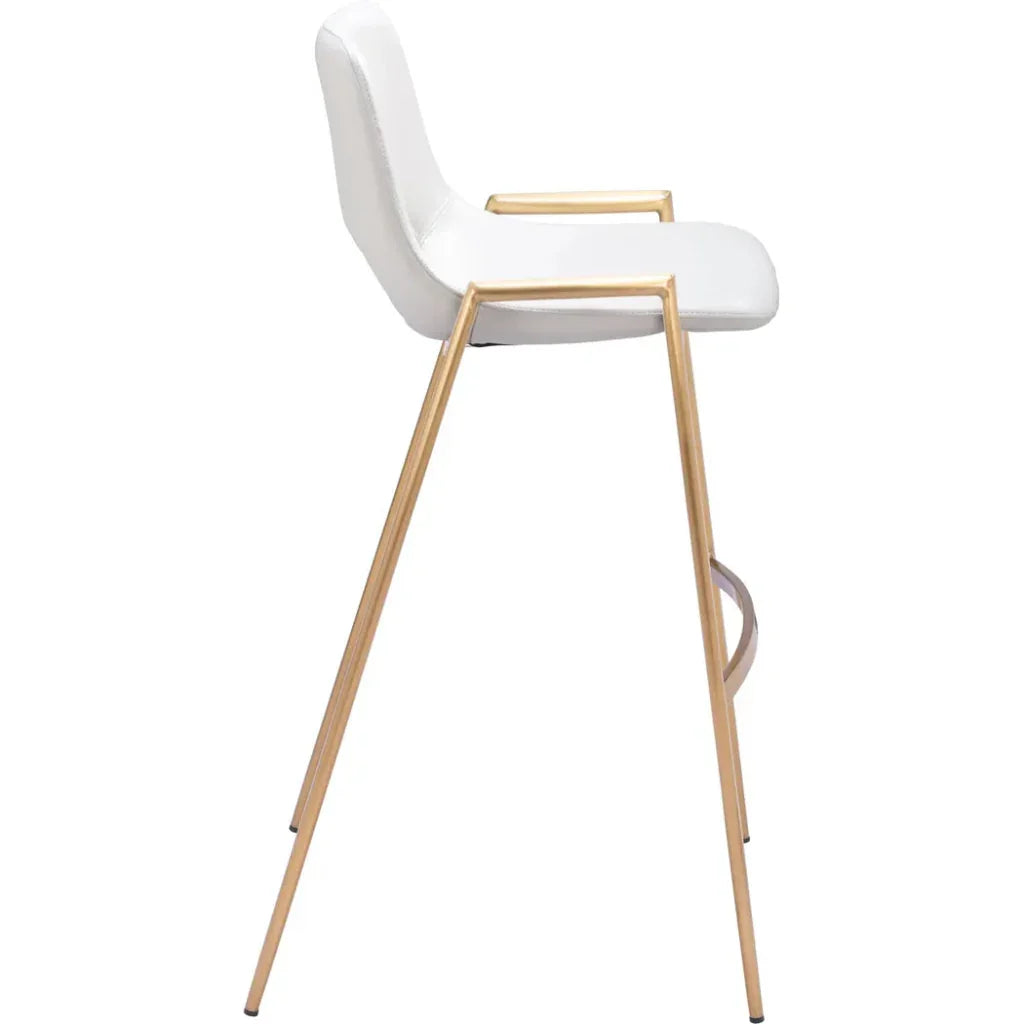 Desi White Faux Leather Barstool (Set of 2)