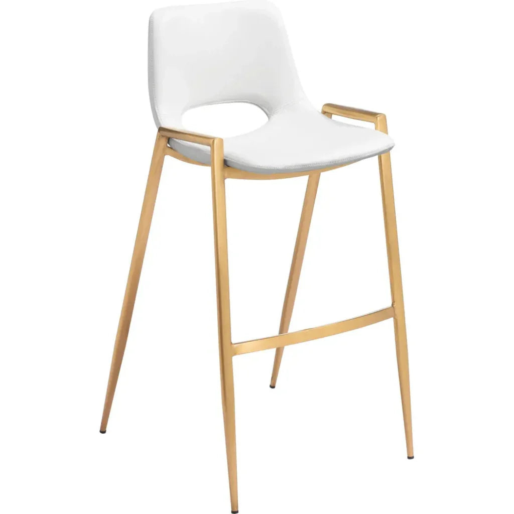 Desi White Faux Leather Barstool (Set of 2)