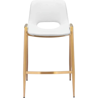 Desi White & Gold Counter Stool (Set of 2)