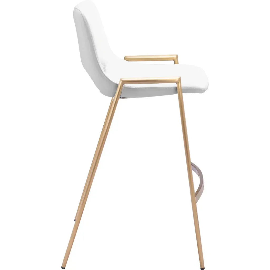 Desi White & Gold Counter Stool (Set of 2)