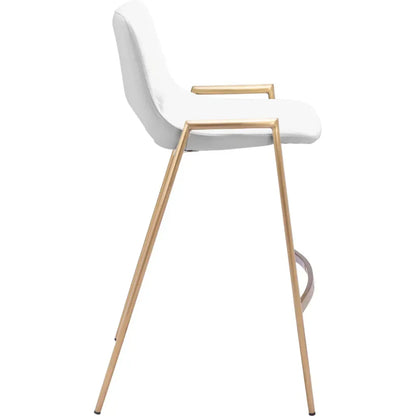 Desi White & Gold Counter Stool (Set of 2)