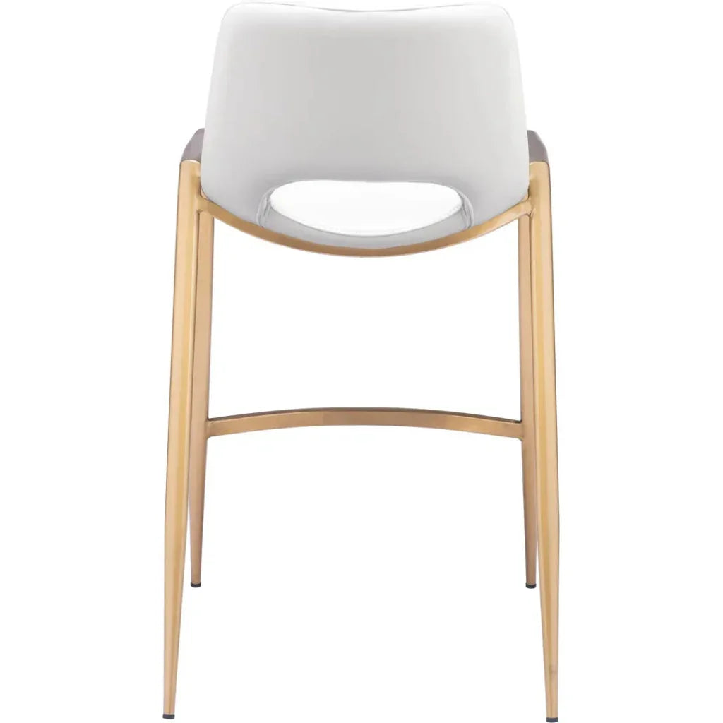 Desi White & Gold Counter Stool (Set of 2)