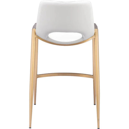 Desi White & Gold Counter Stool (Set of 2)