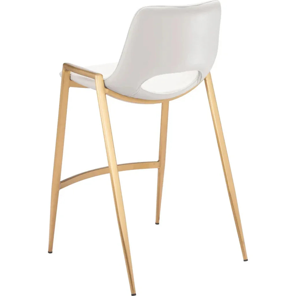 Desi White & Gold Counter Stool (Set of 2)