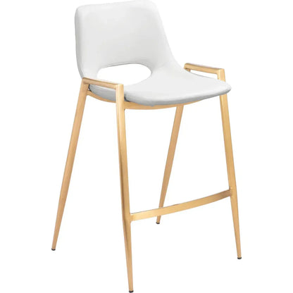 Desi White & Gold Counter Stool (Set of 2)