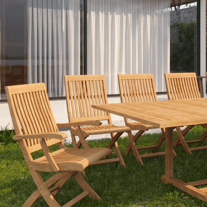 Devon Teak Patio Rectangular Dining Set 9PC