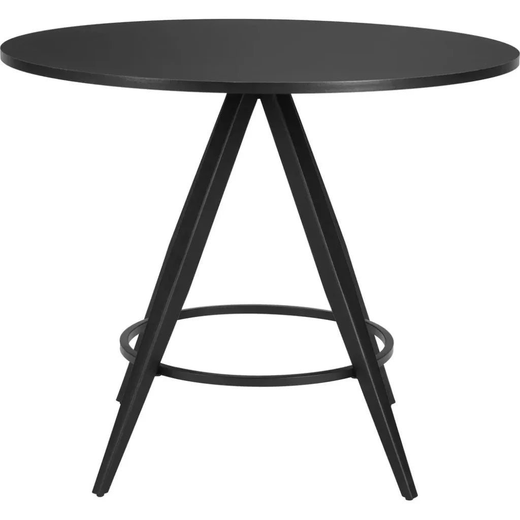 Dinos Wood & Steel Black Round Dining Table