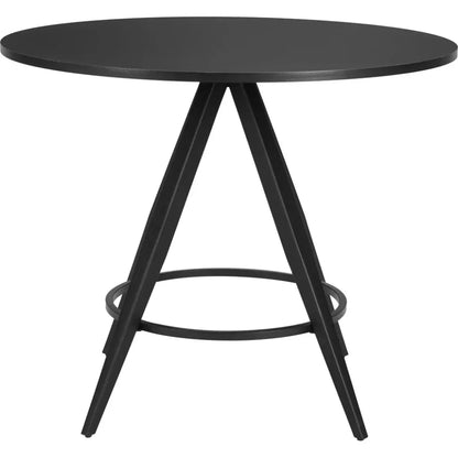 Dinos Wood & Steel Black Round Dining Table