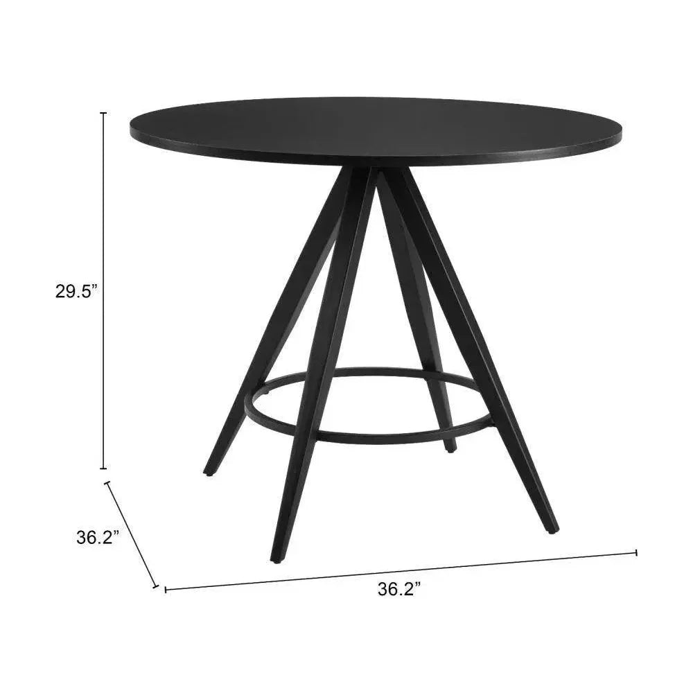 Dinos Wood & Steel Black Round Dining Table