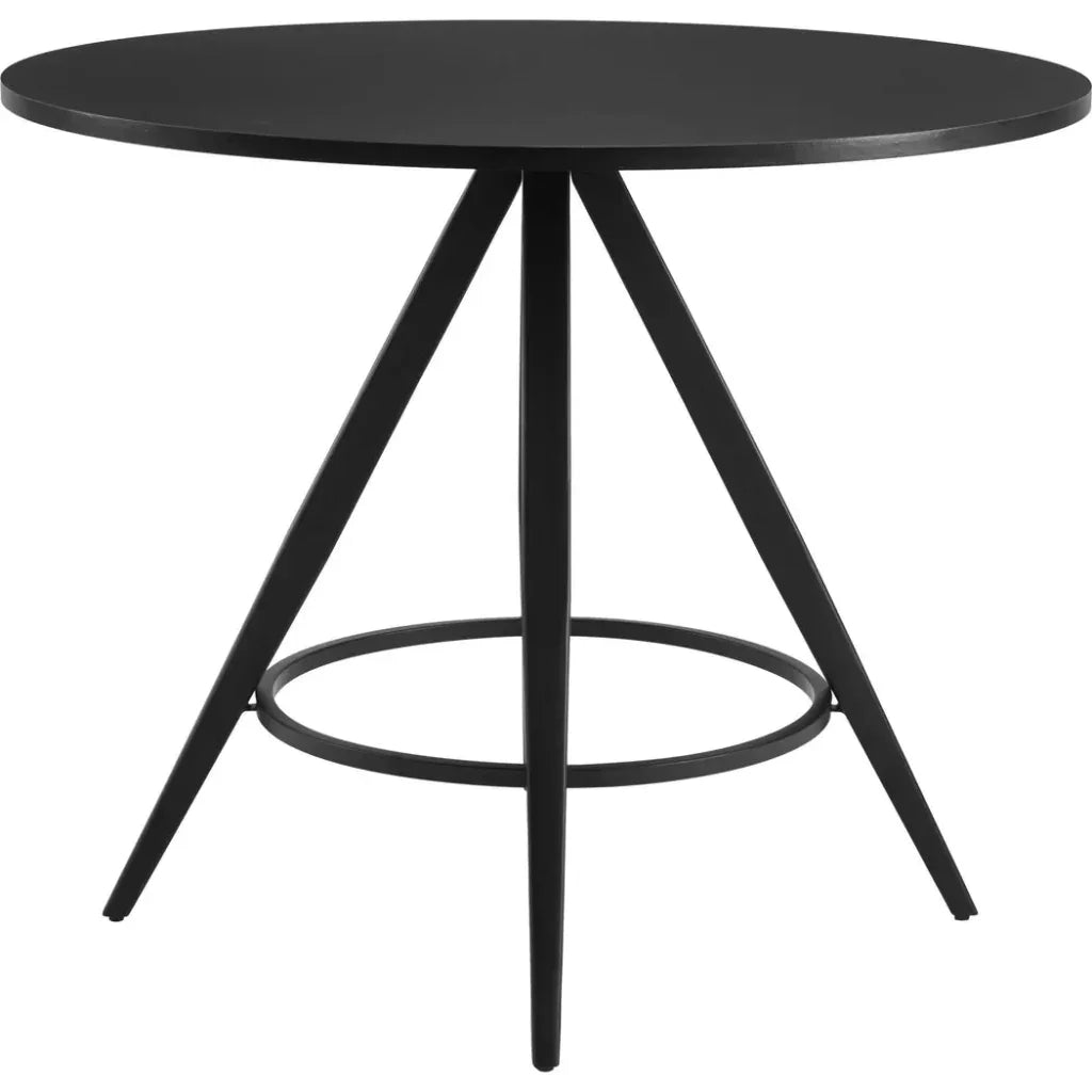 Dinos Wood & Steel Black Round Dining Table