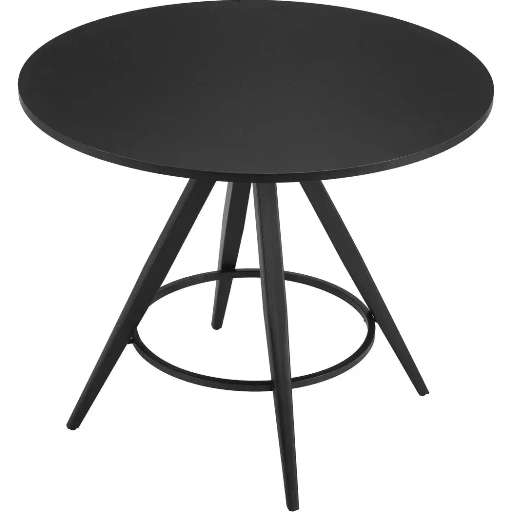 Dinos Wood & Steel Black Round Dining Table