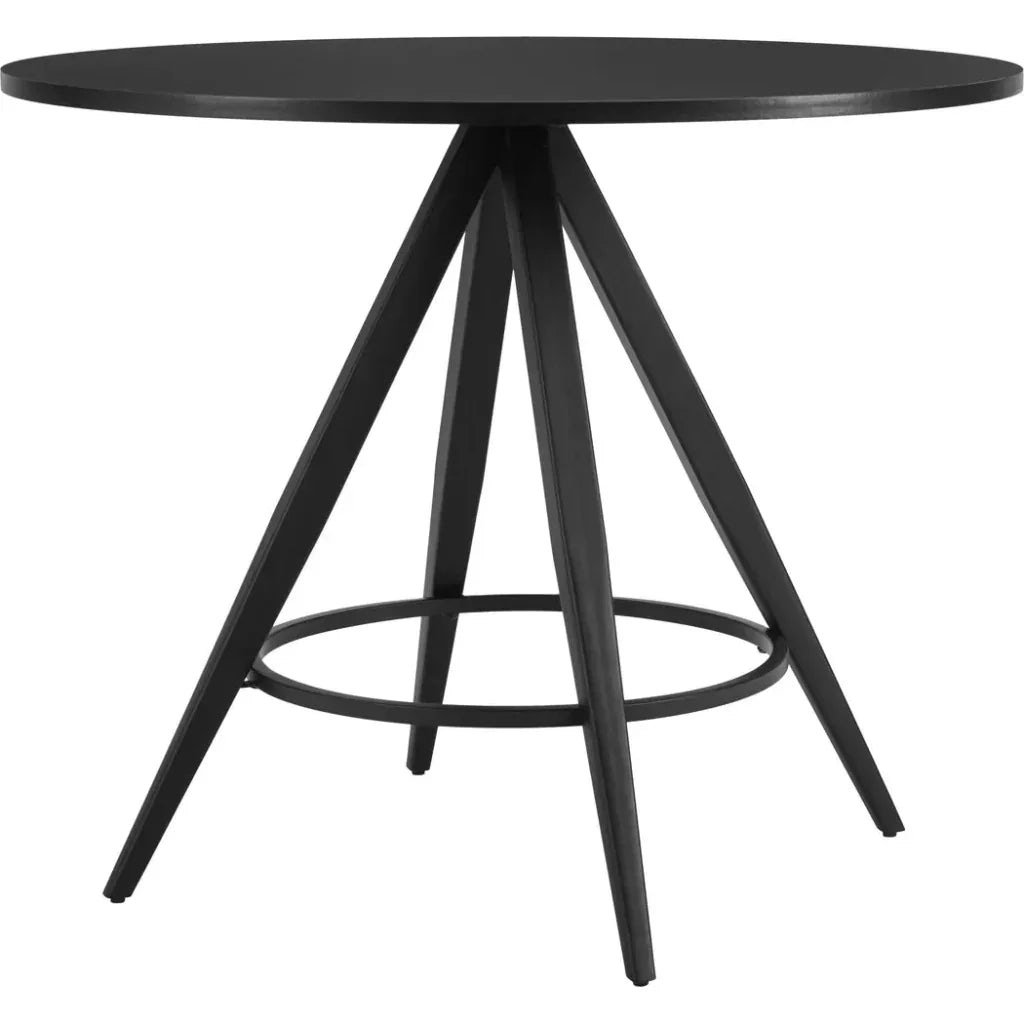 Dinos Wood & Steel Black Round Dining Table