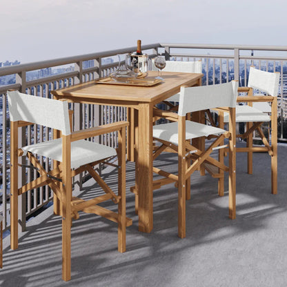 Director Teak Patio Counter Height Dining Set 5PC