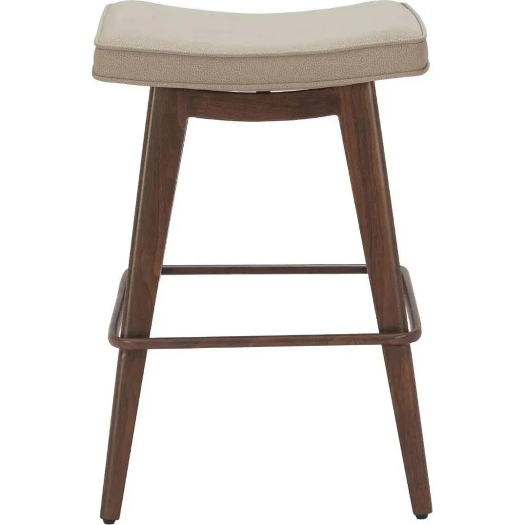 Divat Wood and Steel Beige Counter Stool 2PC